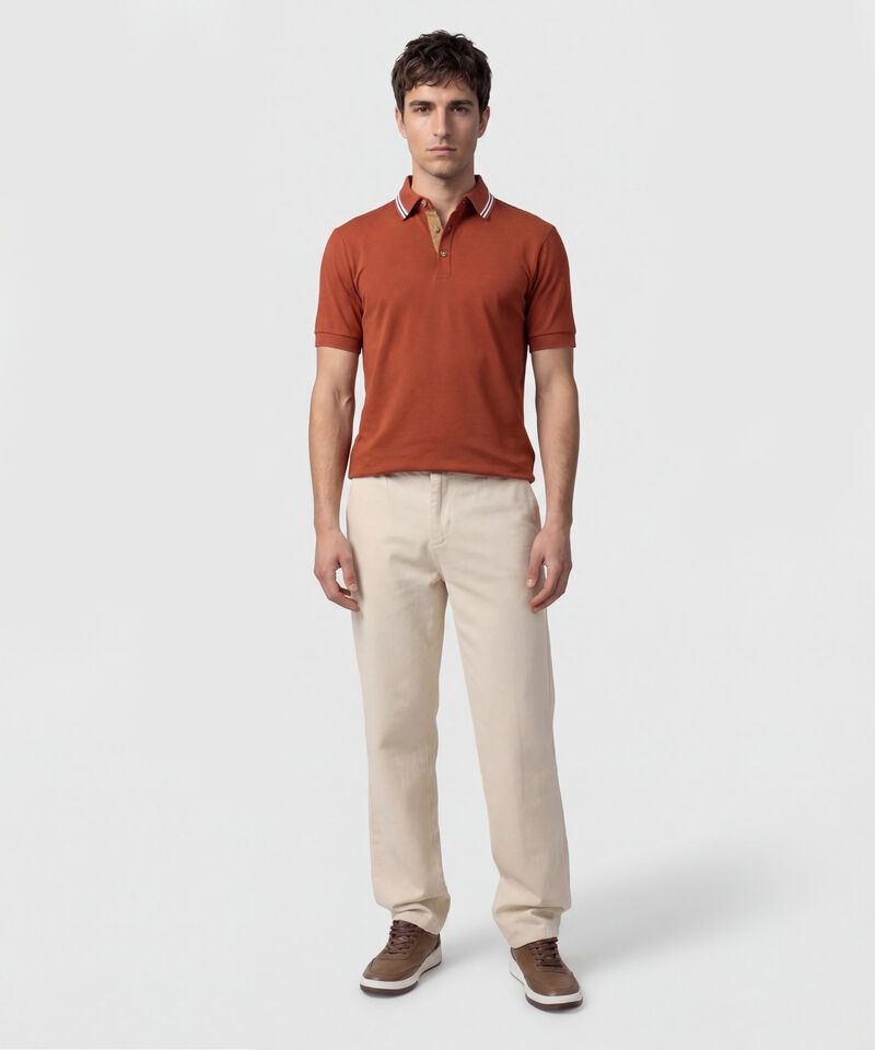 Polo Con Pechera En Contraste Para Hombre