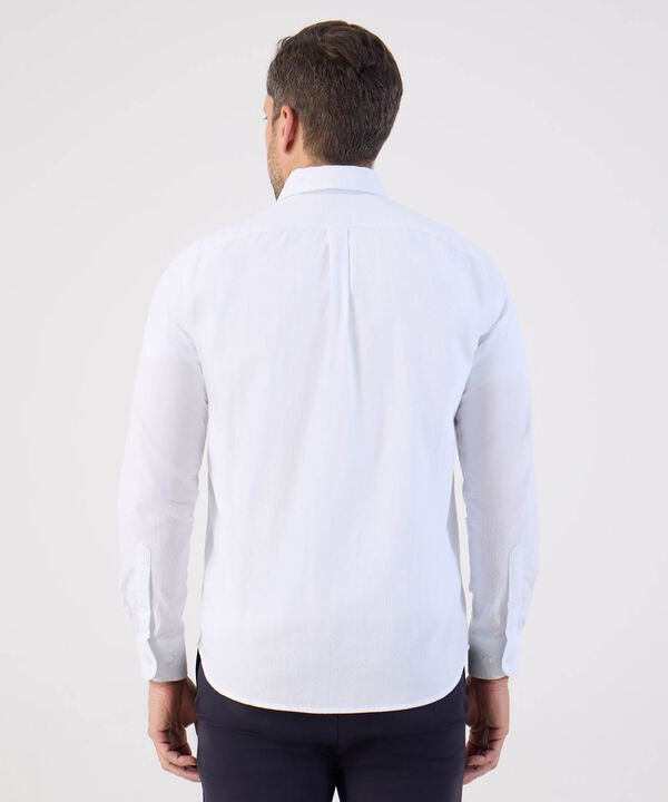 Camisa Manga Larga Con Bolsillo Para Hombre