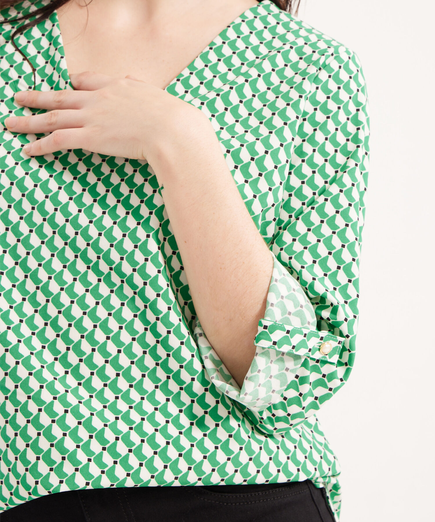 Blusa con Estampado de Mosaico