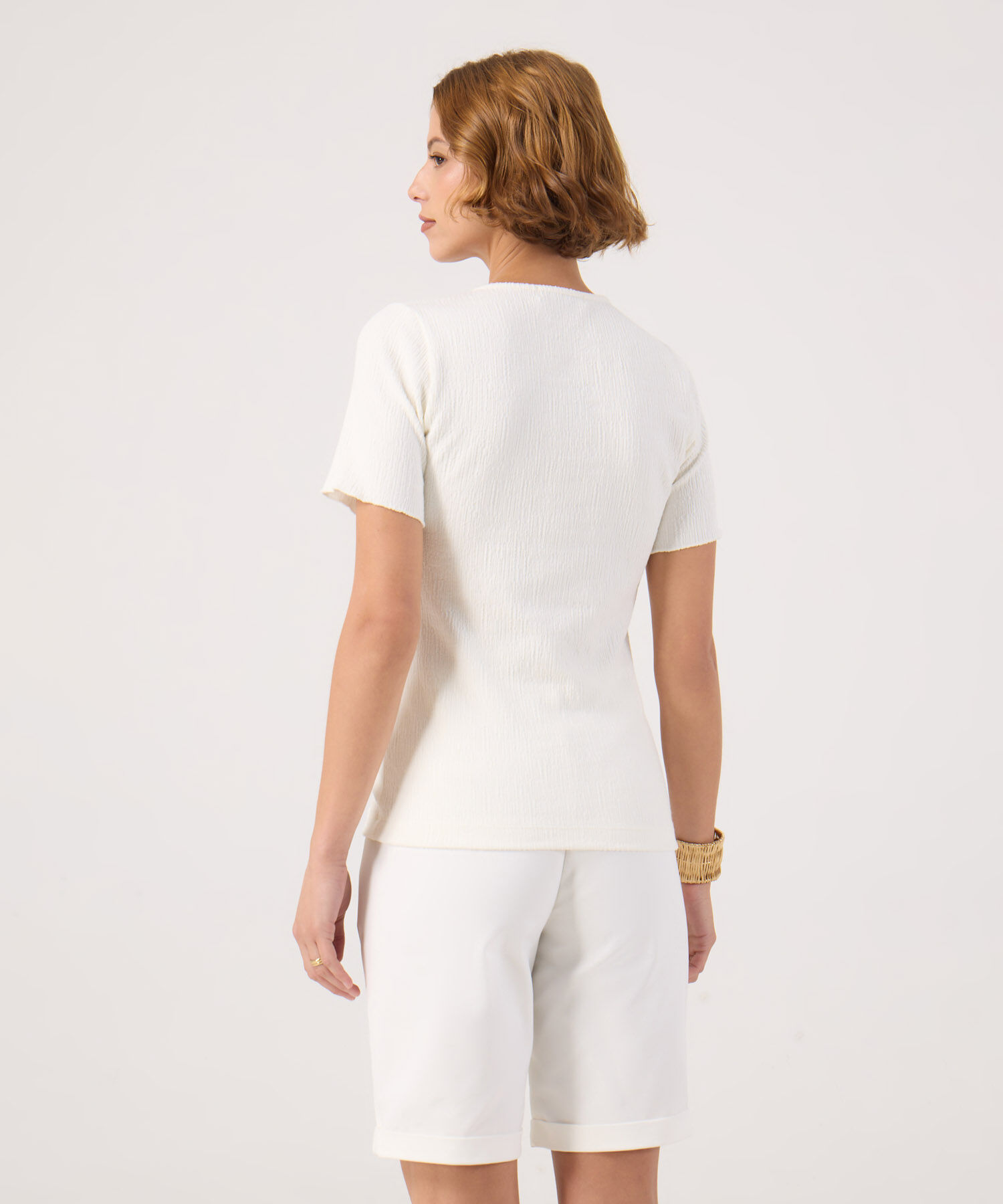 Camiseta unicolor texturizada 