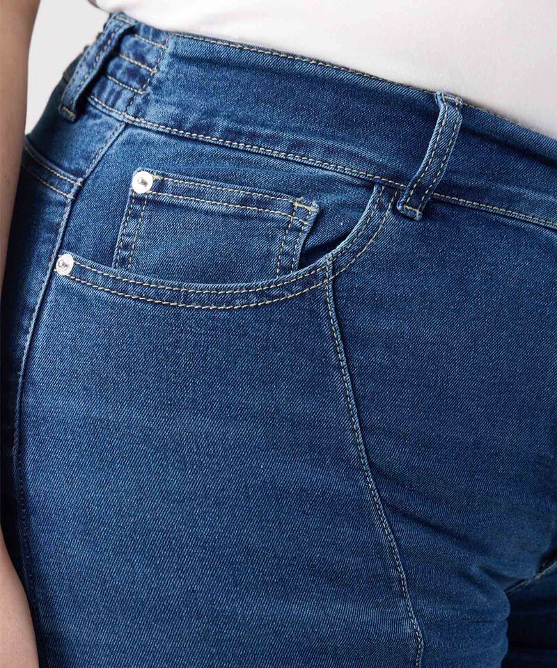 Jeans Straight Con Costuras Para Mujer Curvy