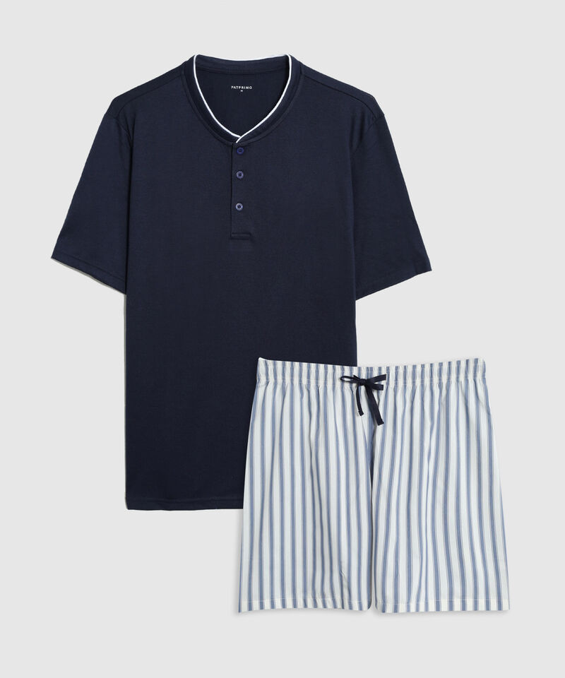 Pijama Corta Con Botones Hombre