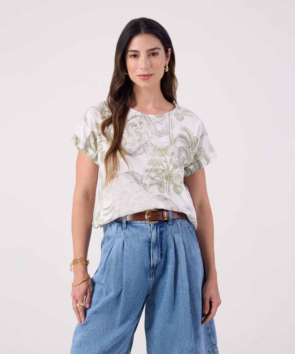 Blusa Estampada Cuello Redondo  image number null