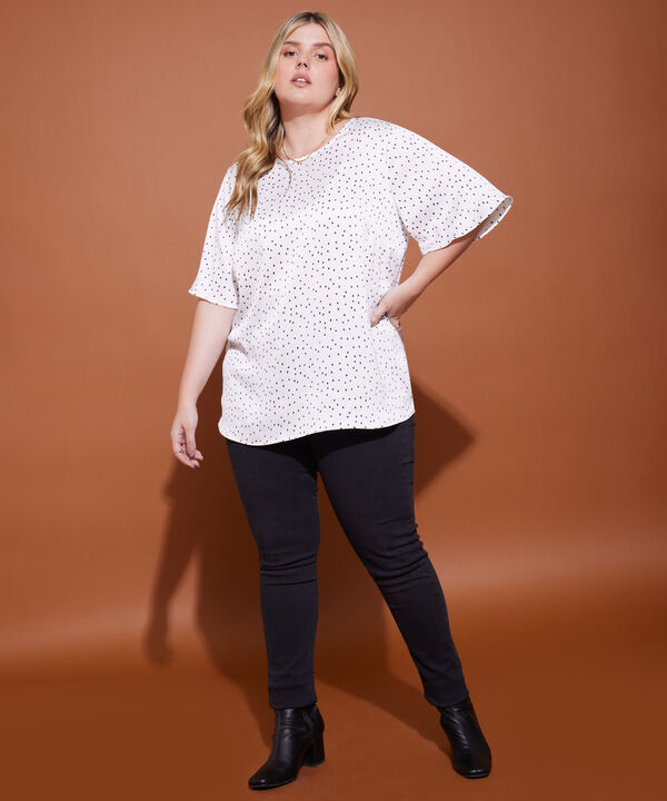 Blusa Manga Corta Al Codo Estampada