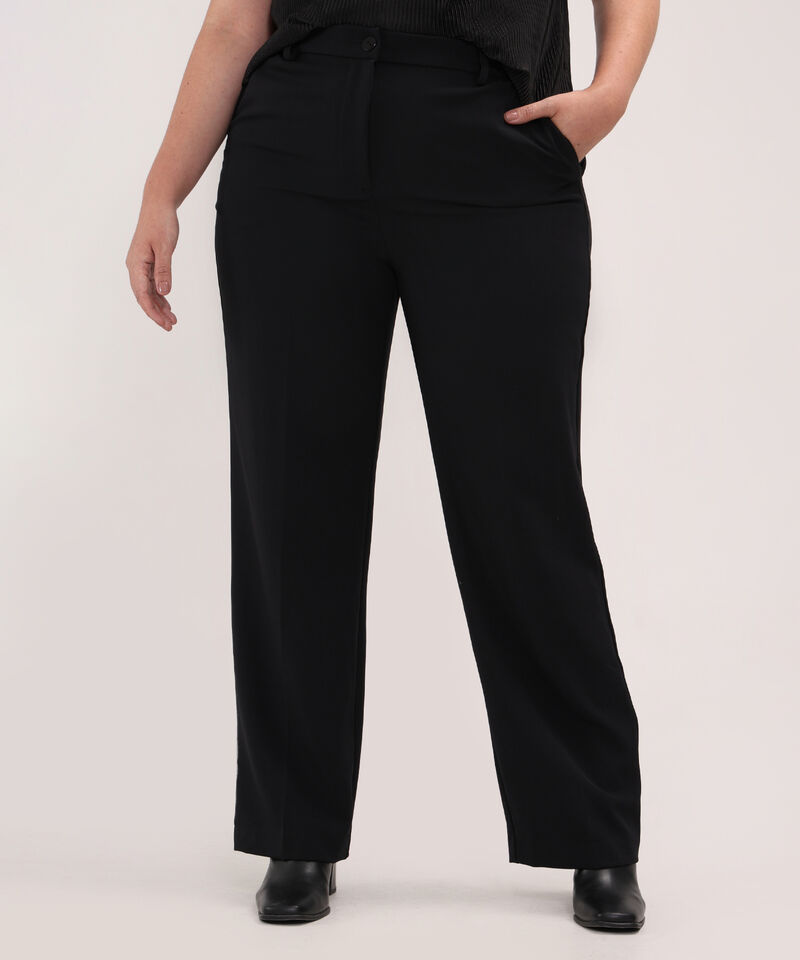 Pantalon Unicolor Encauchado En Pretina