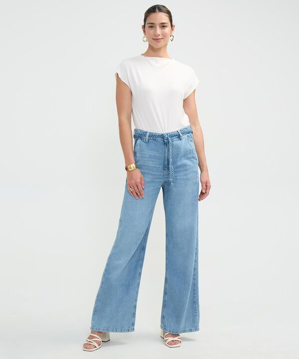 Jeans Wide Leg Tono Claro image number null