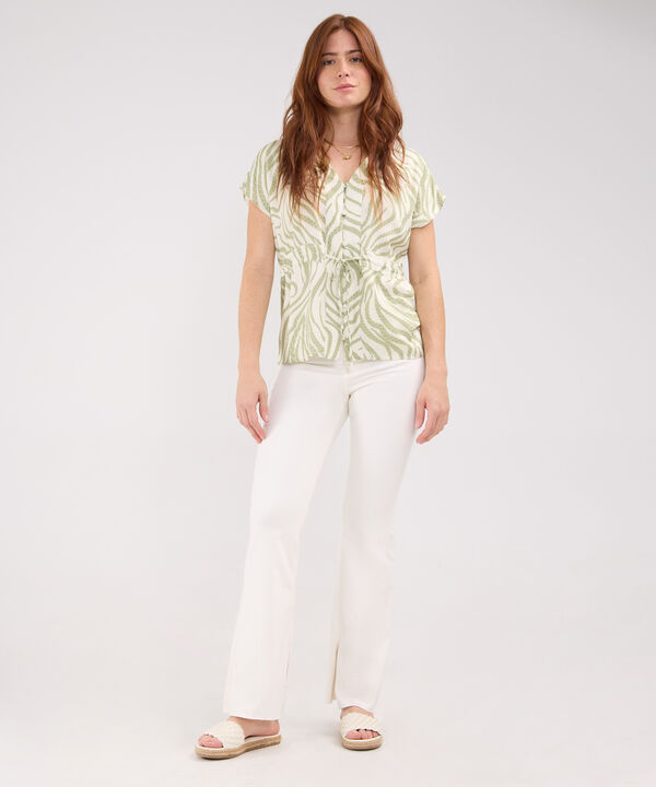 Blusa Estampada Con Cordón En Cintura image number null