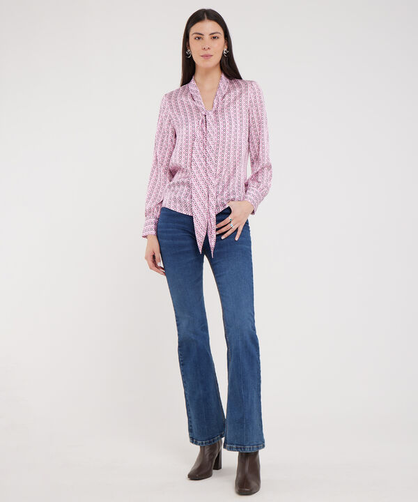 Blusa Corbatera Estampada