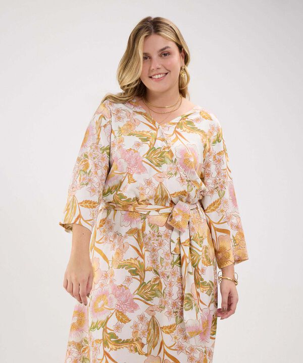 Vestido Estampado Escote en V
