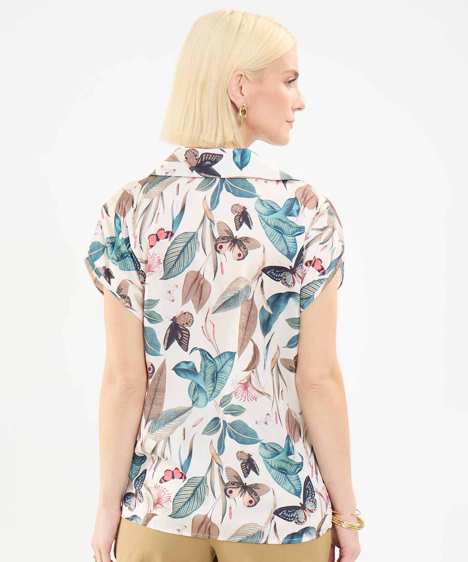 Camisa Satinada Estampada