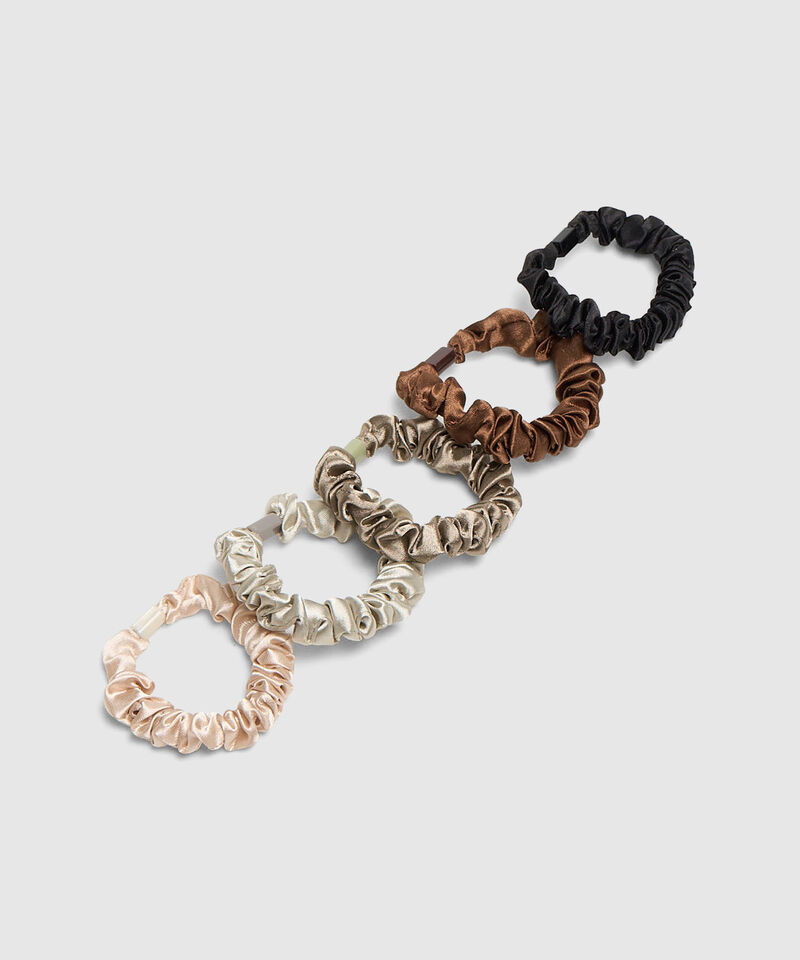 Set X5 Scrunchies Unicolor Mujer