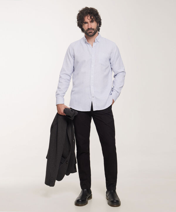Camisa Corbatera Manga Larga Estampado Ceallo Button Down Regular image number null