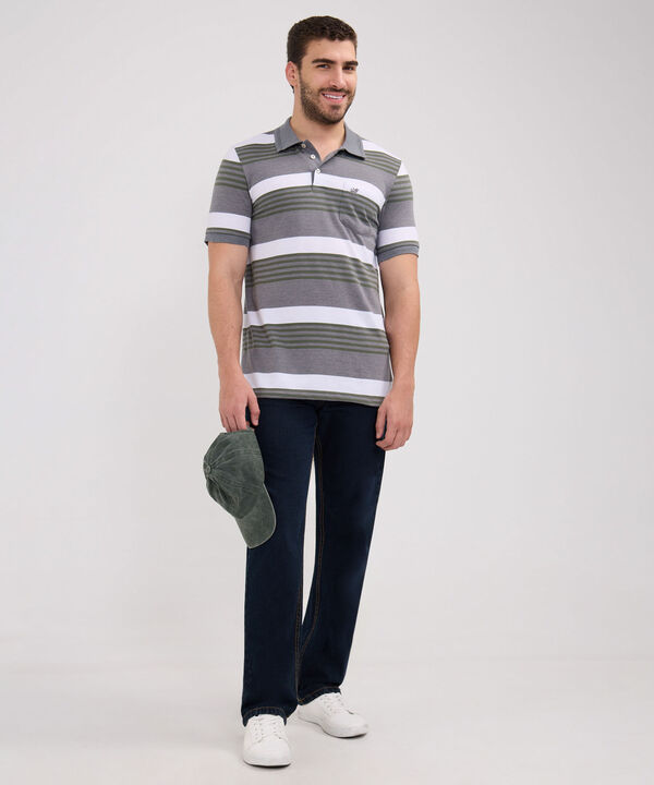 Polo Preteñida Cuello Y Puños Tejidos Con Bolsillo