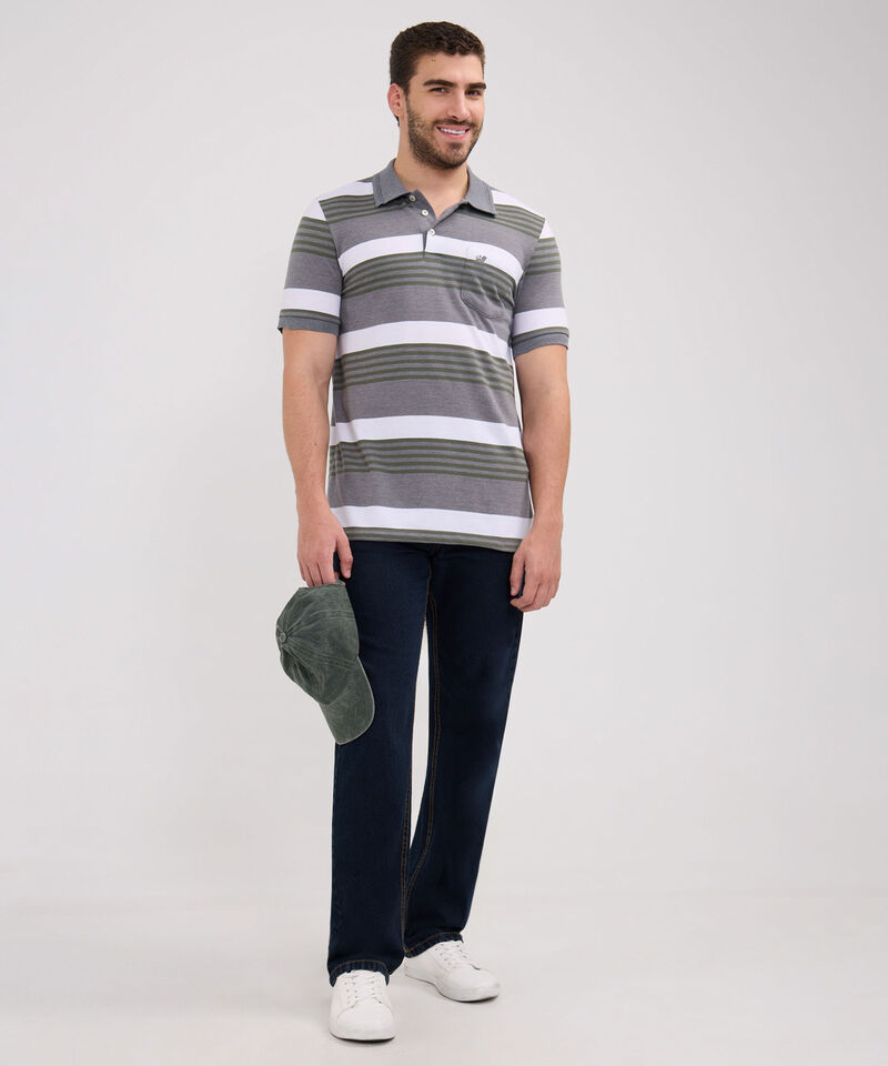 Polo Preteñida Cuello Y Puños Tejidos Con Bolsillo