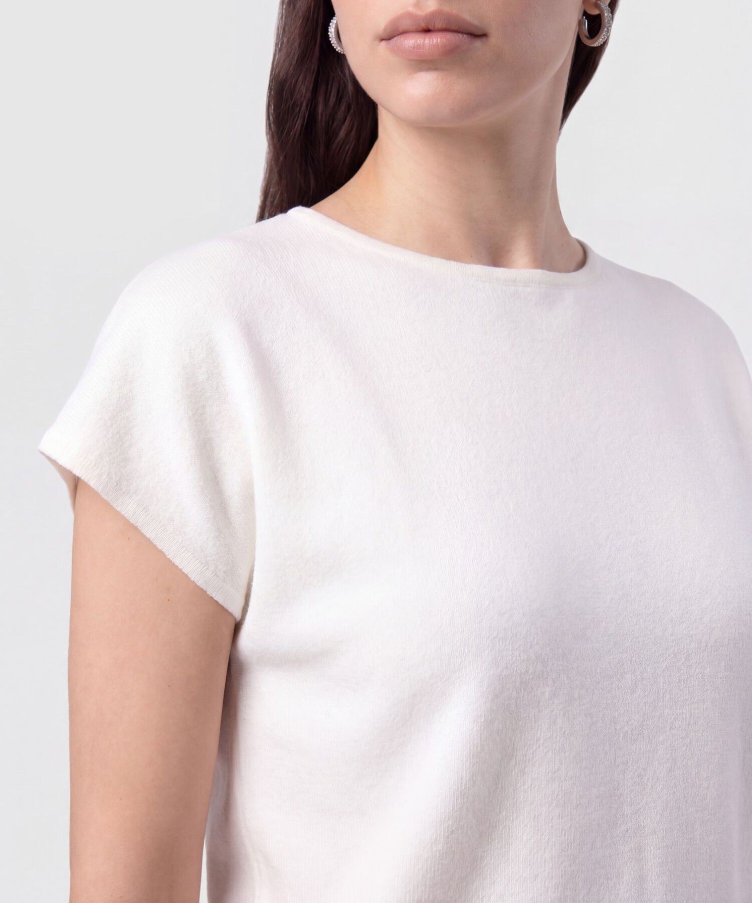 Camiseta de Punto Manga Corta Para Mujer