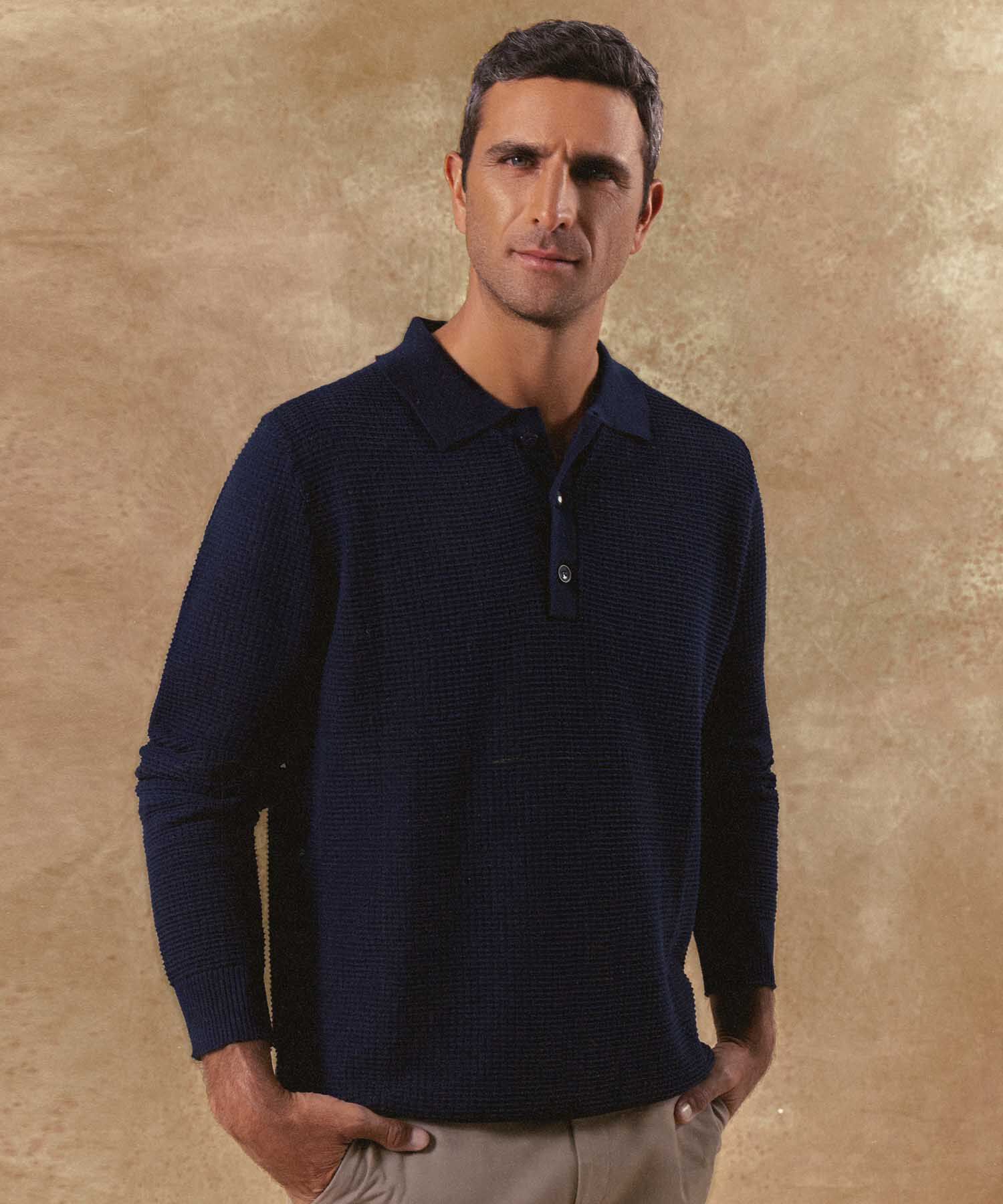 Saco Unicolor Tipo Polo Para Hombre