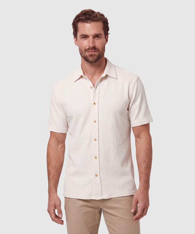 Camisa Manga Corta Texturizada Hombre