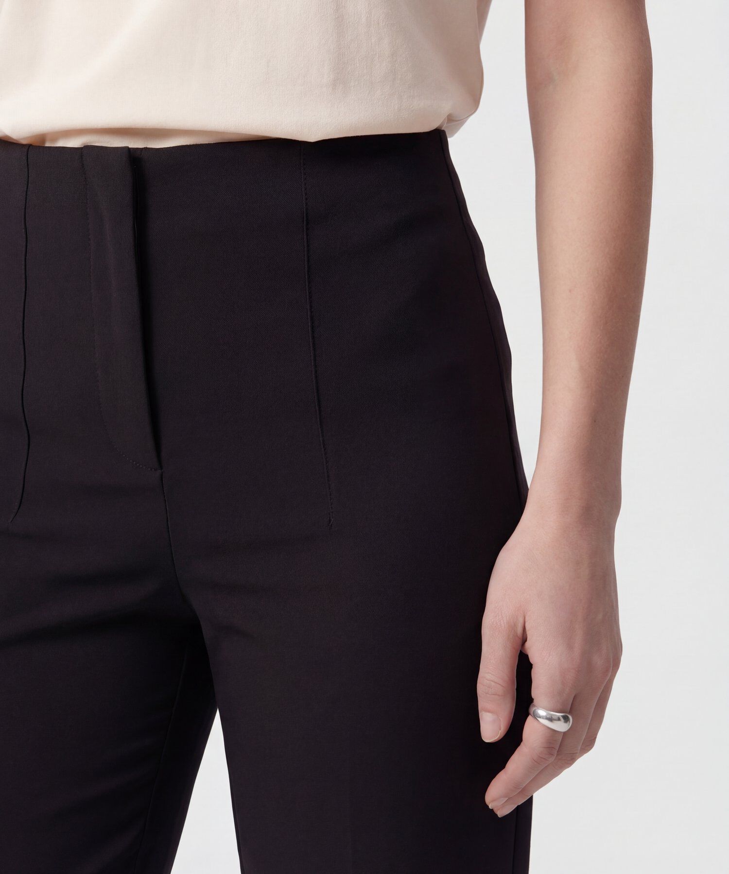 Pantal&oacute;n Unicolor De Tiro Alto Para Mujer