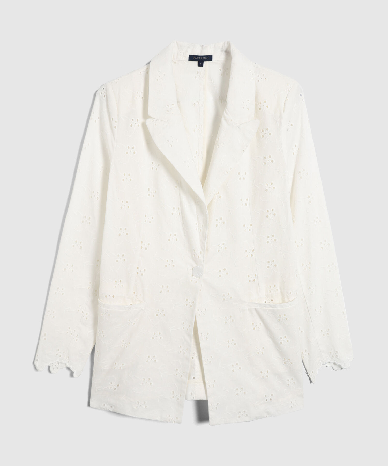 Blazer Unicolor En Ojalillo