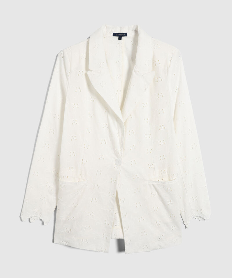 Blazer Unicolor En Ojalillo