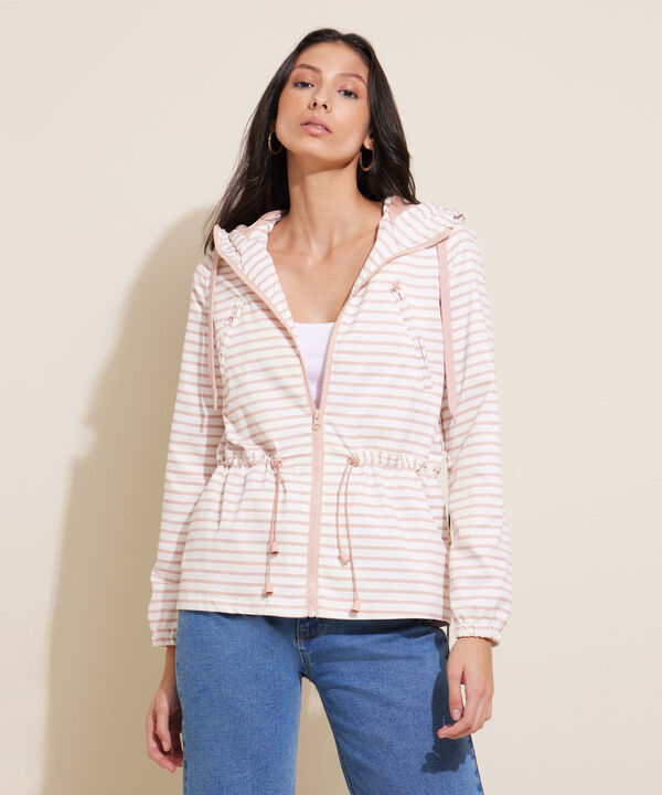 Chaqueta Manga Larga De Rayas Con Capota image number null