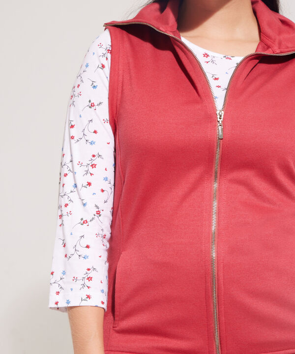 Sudadera Tres Piezas Con Bolsillos Laterales En Chaleco Camiseta Estampada