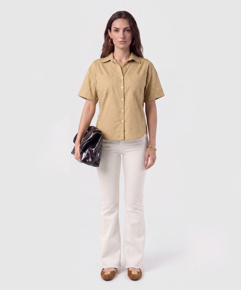Camisa Corta Doble Bolsillo Mujer