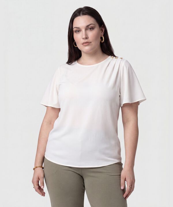 Blusa Con Botones En Hombro Para Mujer Curvy image number null