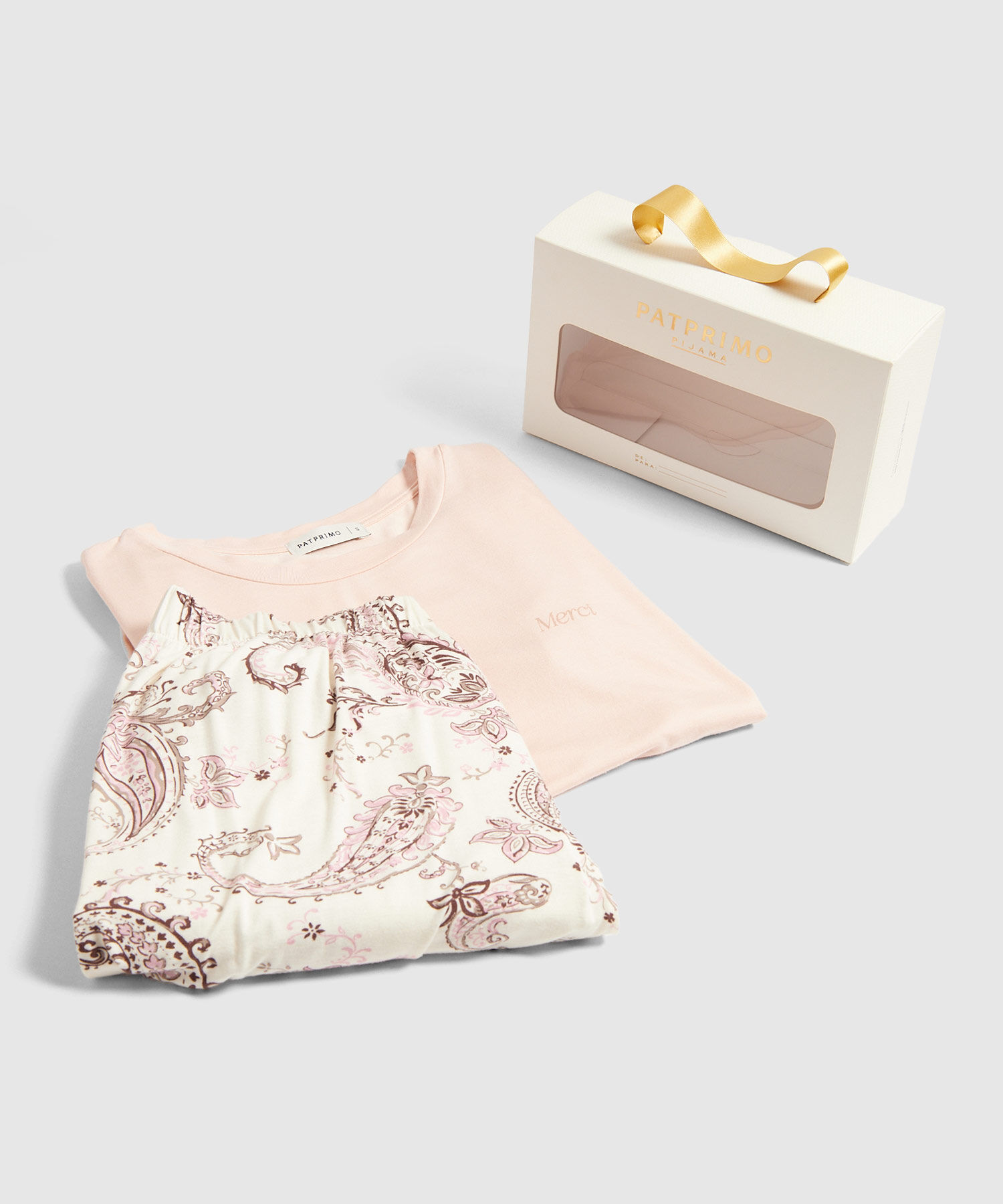 Conjunto Pijama Manga Corta Con Pantalon Largo Para Mujer