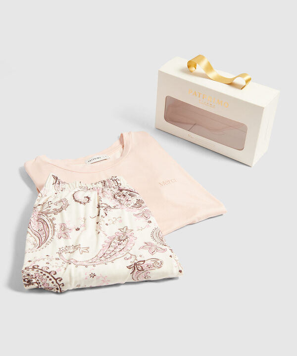 Conjunto Pijama Manga Corta Con Pantalon Largo Para Mujer image number null
