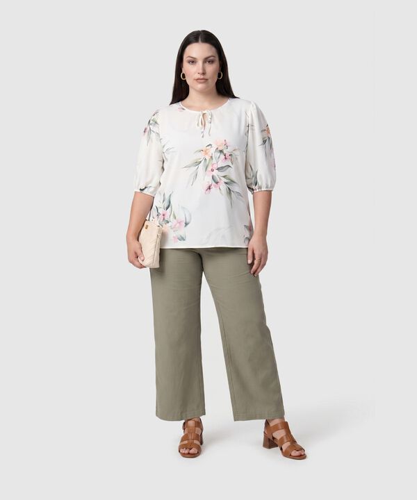 Blusa Manga Tres Cuartos Con Lazos Mujer Curvy