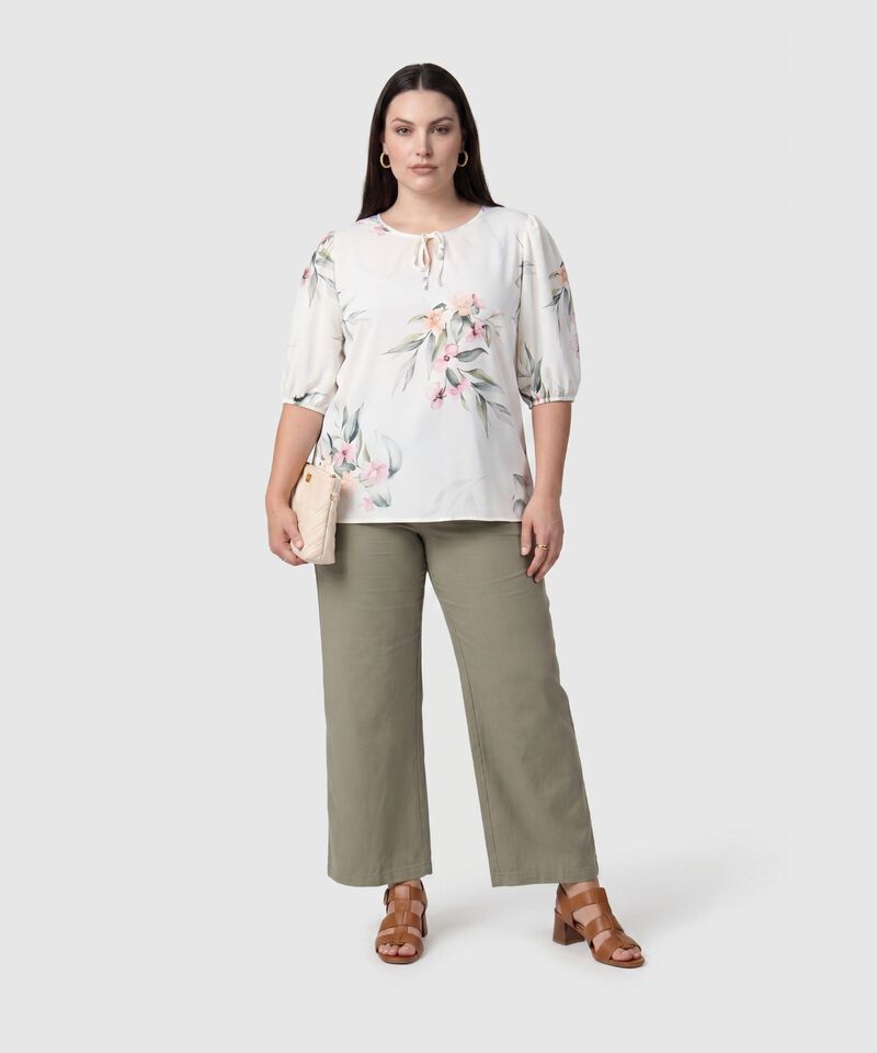 Blusa Manga Tres Cuartos Con Lazos Mujer Curvy