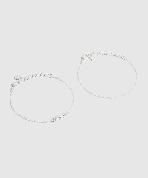 Set De Pulseras De Cadena Fina Y Circones Mujer image number null