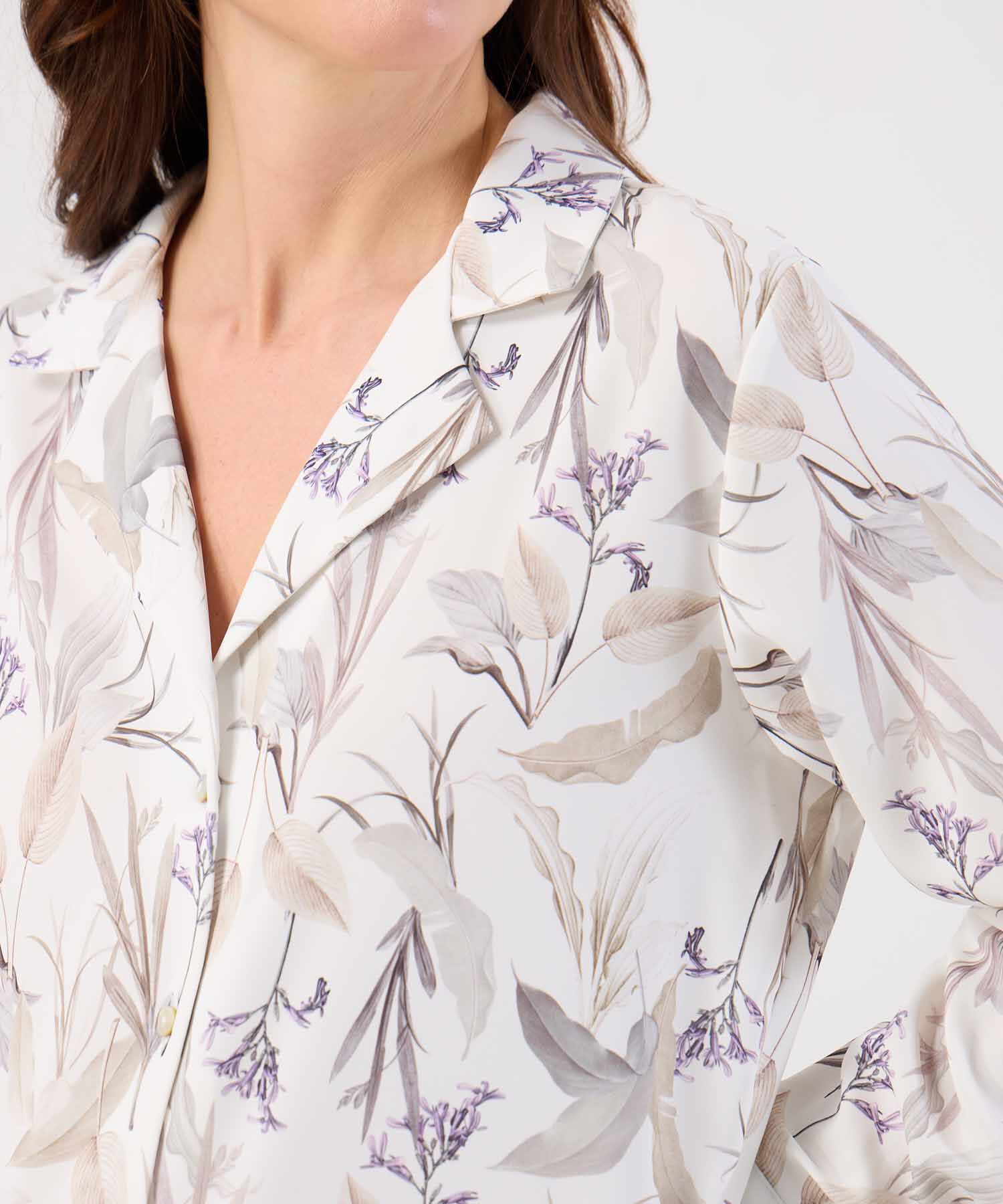 Blusa Camisera de Manga Larga con Estampado para Mujer