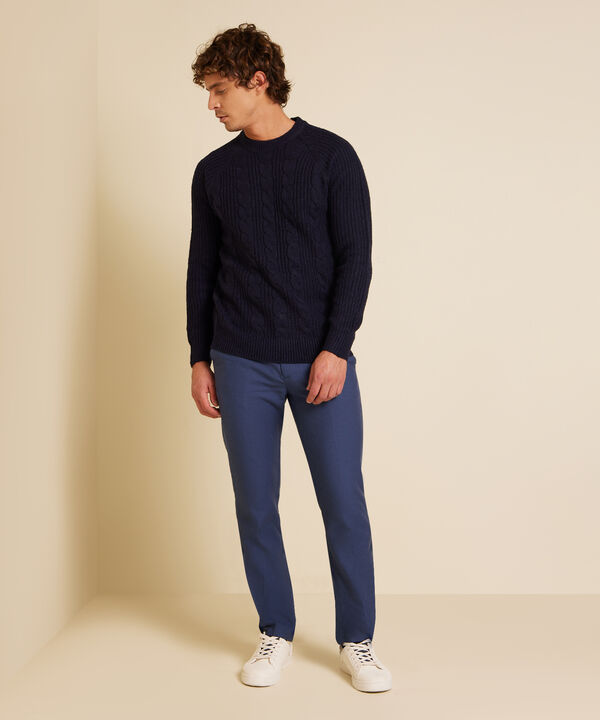 Saco Cuello Redondo Con Frente Trenzado