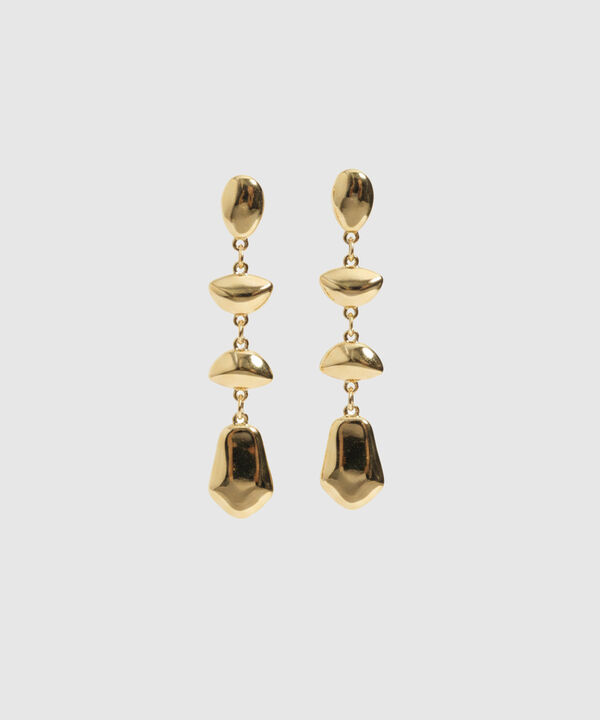 Aretes Largos Eslabones Geom&eacute;tricos Mujer image number null