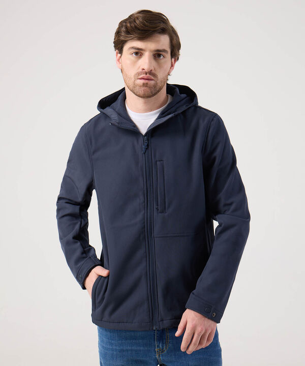 Chaqueta unicolor con bolsillo en frente  image number null
