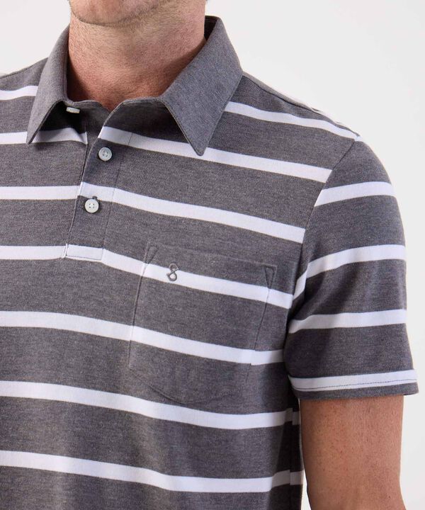 Polo a Rayas Clásico con Bolsillo Para Hombre image number null