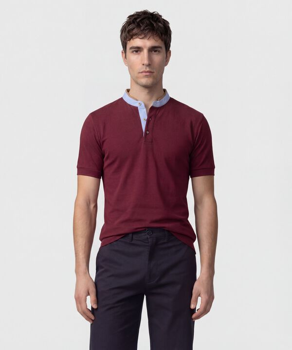 Polo Con Cuello Neru Y Pechera Hombre