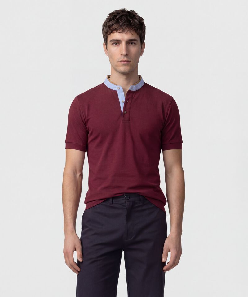 Polo Con Cuello Neru Y Pechera Hombre