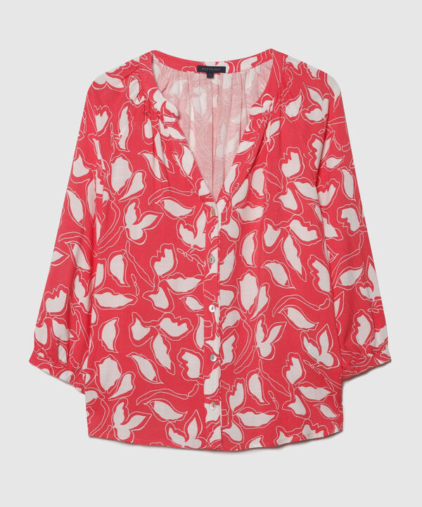Blusa Manga 3/4 Cuello Neru Estampada
