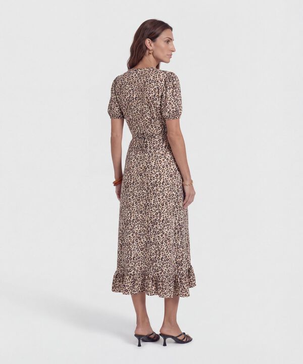 Vestido Mujer Midi con Boleros Frontales