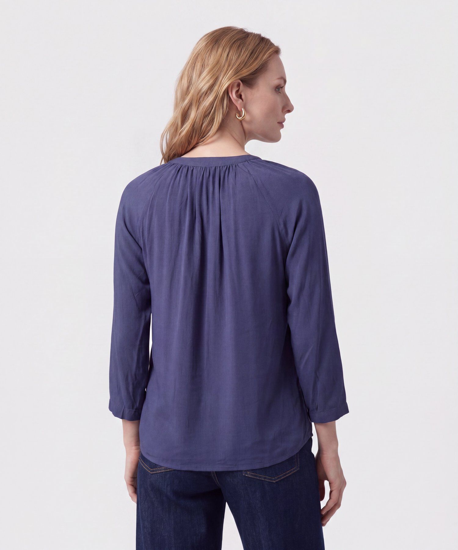 Blusa Manga Tres Cuartos Con Botones Para Mujer