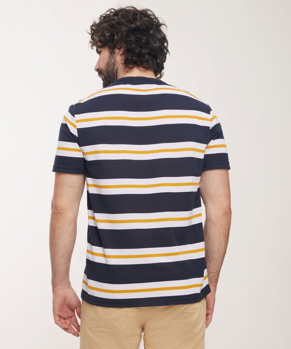 Camiseta Manga Corta Cuello Redondo A Rayas