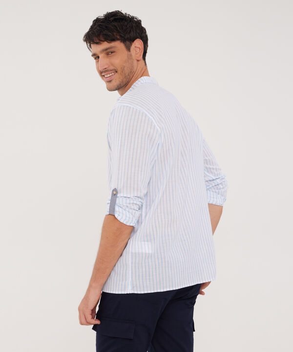 Camisa Manga Larga Cuello Mao