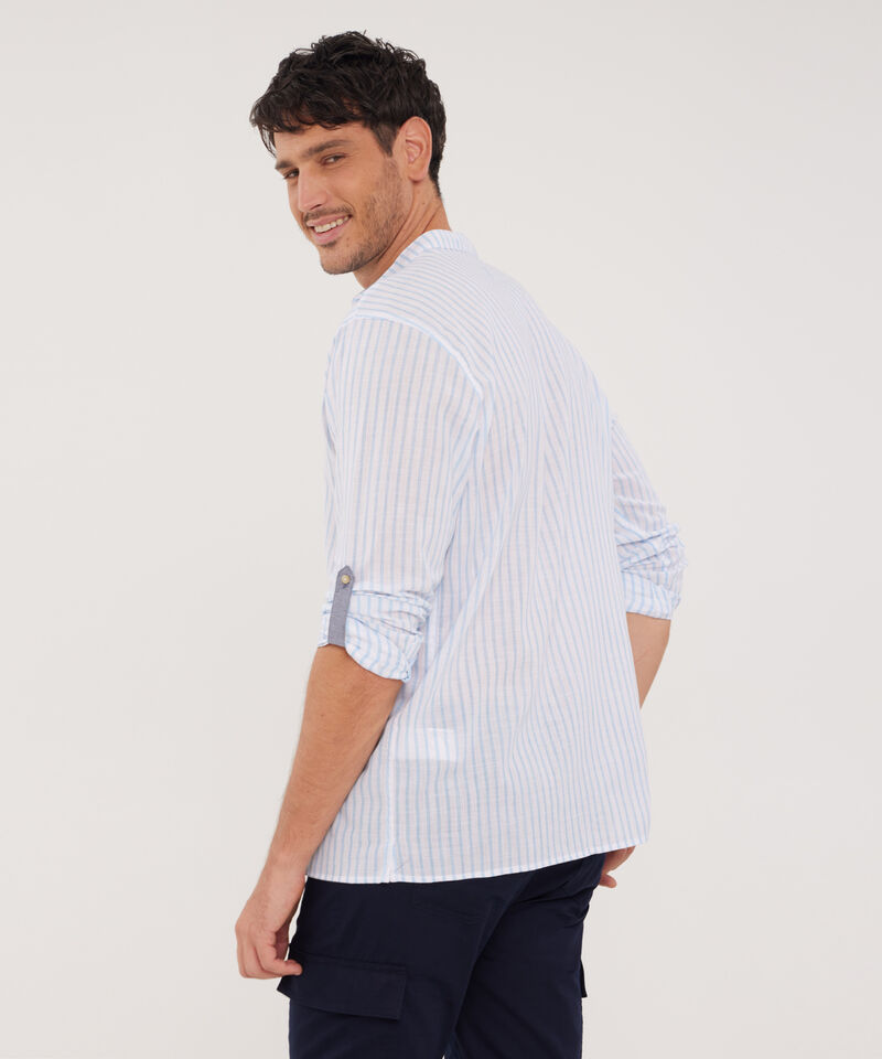 Camisa Manga Larga Cuello Mao