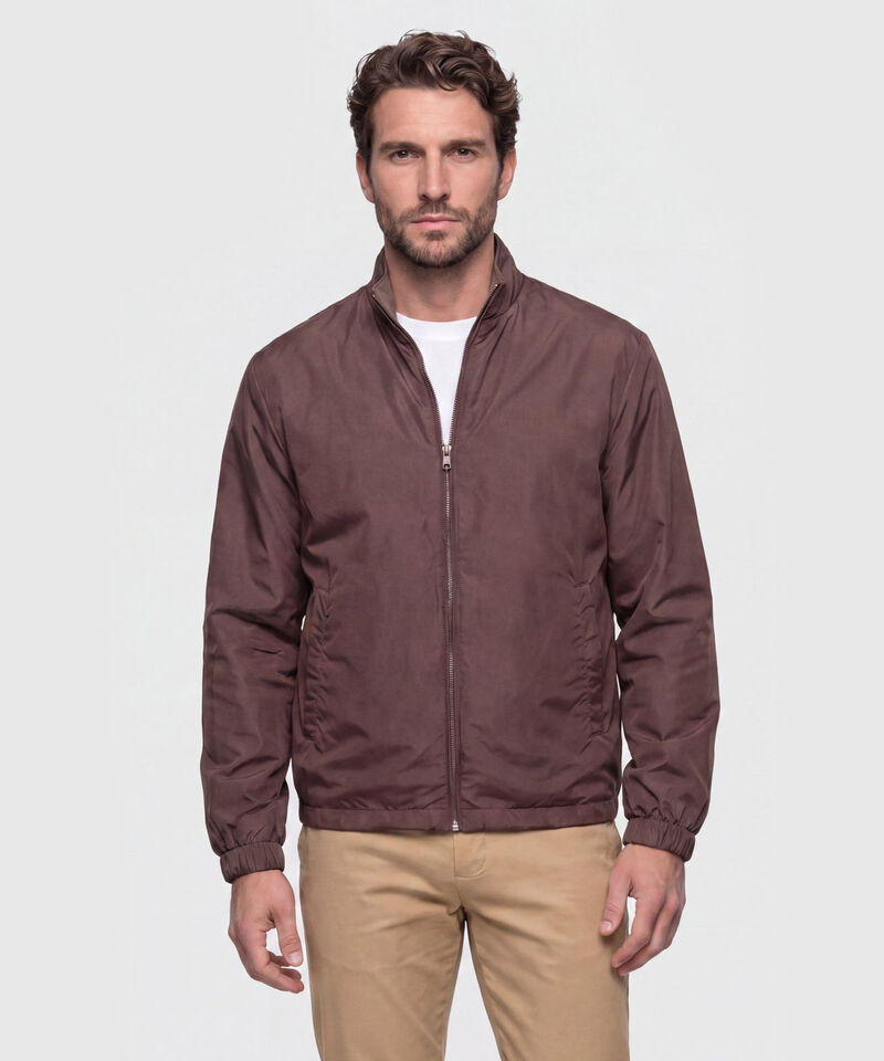 Chaqueta Doble Faz con Cuello Alto Hombre
