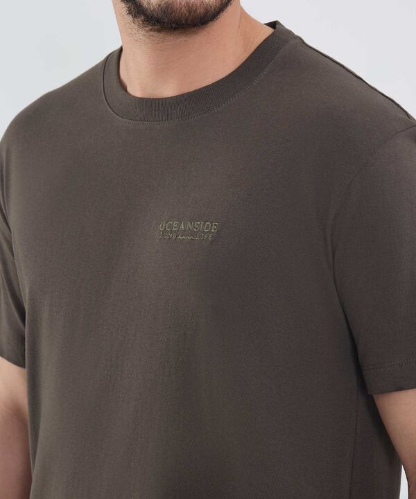 Camiseta Con Bordado Cuello Redondo image number null