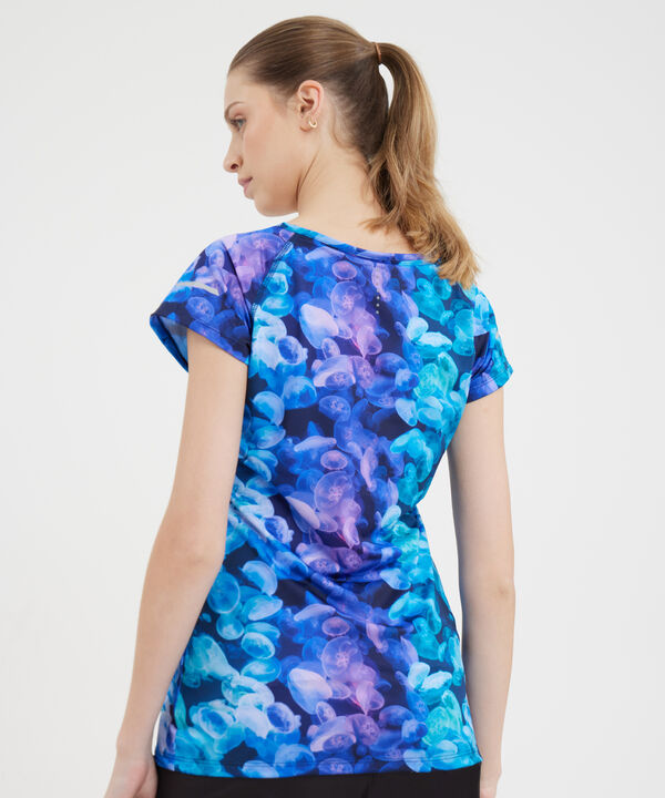 Camiseta Para Mujer, Cuello En V, Manga Corta, Estampada