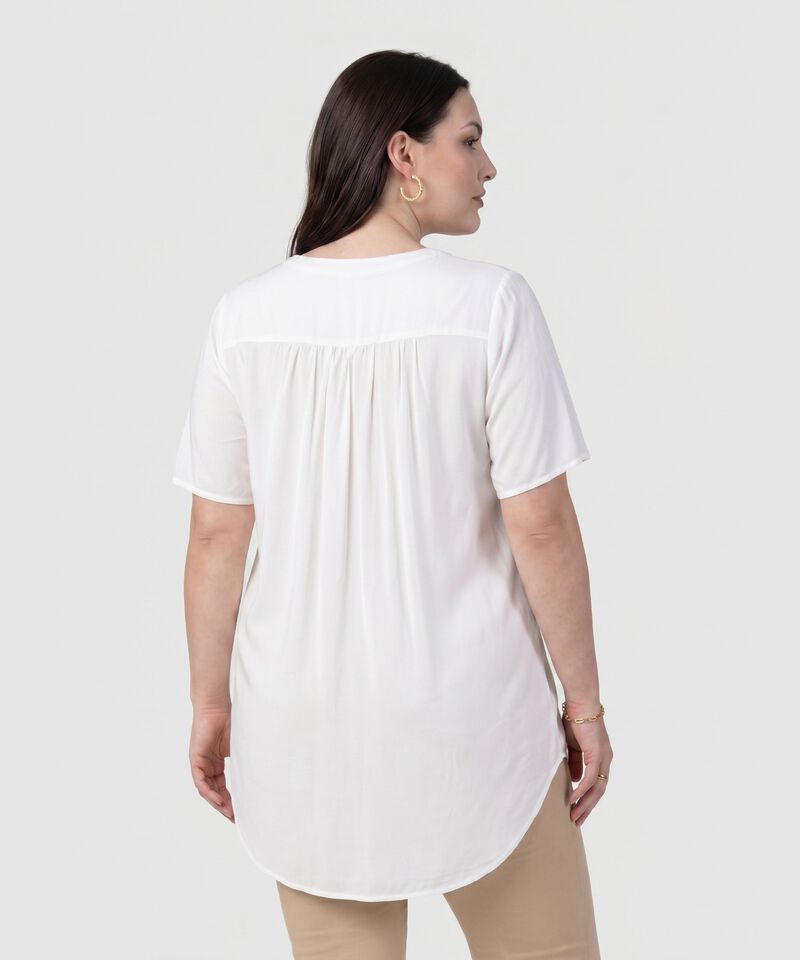 Blusa Fluida Cuello en V para Mujer Curvy